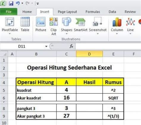 Cara Memasukkan Rumus Akar Di Excel Gini Caranya