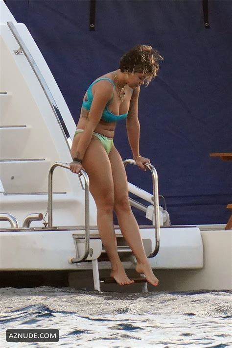Rita Ora Puts On An Eye Popping Display In A Tiny Blue Bikini During