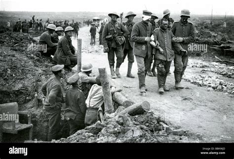 Battle Of The Somme 1916 German Wounded And Prisoners Are Brought In