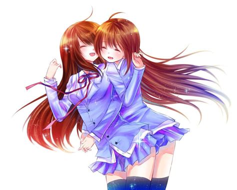 Anime Girl Hugging Friend