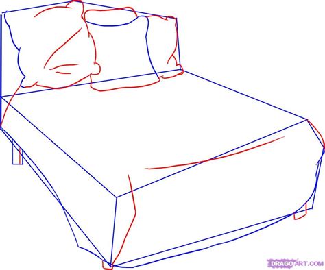 How To Draw A Bed In Steps How To Draw A Bed Bed Illustration Bed