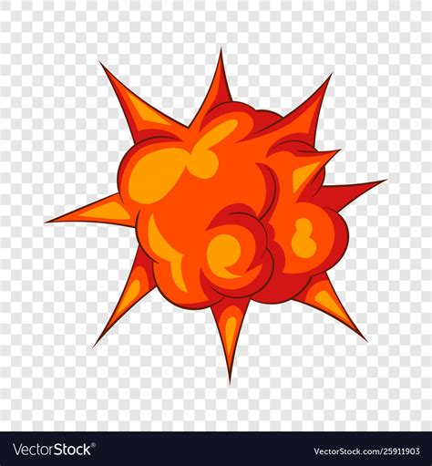Blast With Fire Icon Cartoon Style Royalty Free Vector Image