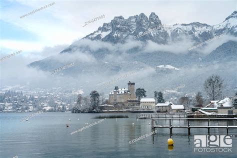 Ruphy Castle Annecy Lake Savoie France Europe Stock Photo Picture