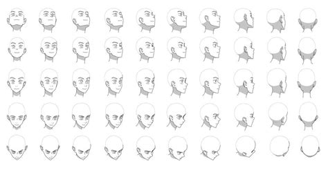Draw the head tilted slightly backwards but not as much as the torso as the character will generally be looking forward/at the kicking foot. Head angles chart by Flipfloppery.deviantart.com on @deviantART (With images) | Head angles ...