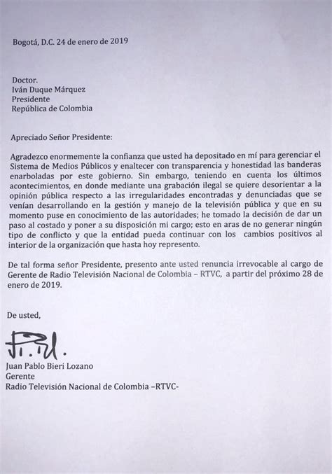 Formato Carta De Renuncia Irrevocable Colombia Sexiz Pix