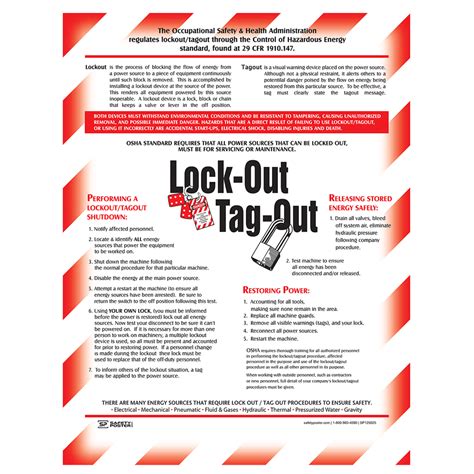 Safety Poster Lockout Tagout Procedures Cs