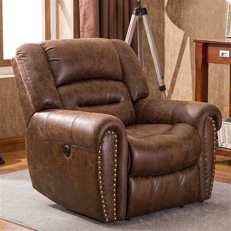 Bonzy Home Electric Recliner Chair With Bonded Leather Power Reclining