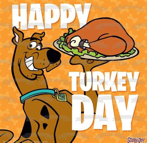 Scooby Doo Happy Turkey Day Happy Thanksgiving Turkey Edible Cake Topper Image ABPID
