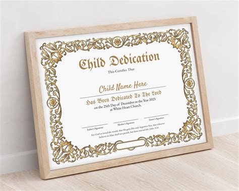 Child Dedication Certificate Editable Baby Dedication Etsy In 2022