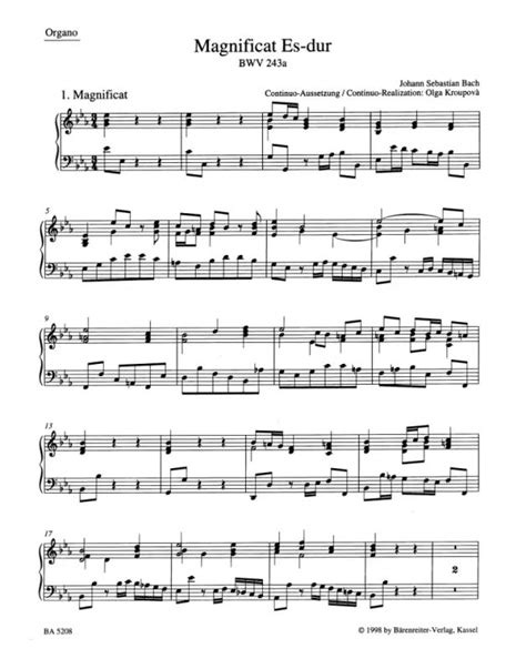 Magnificat Es Dur Bwv 243a Di Johann Sebastian Bach Comprare Nello