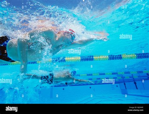 Underwater Shot Male Swimmer Swimming Hi Res Stock Photography And