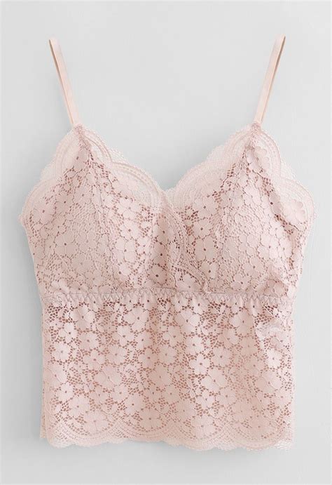 Lace Crop Tank Top In Pink Retro Indie And Unique Fashion