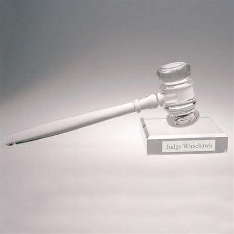 Clear Judges Gavel And Sound Block