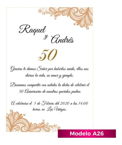 Lista 95 Foto Boda 50 Año Invitacion De Boda De Oro Cena Hermosa