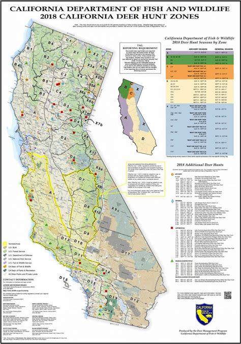 California Deer Hunting Zone X1 Map Huntdata Llc