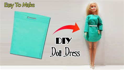 Diy Barbie Dress From Cloth Bag Diy Doll Dress Making Easy Barbie Hacks And Crafts Youtube