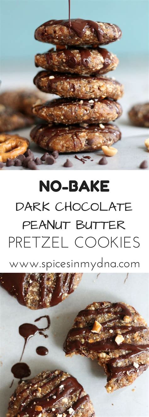 No Bake Dark Chocolate Peanut Butter Pretzel Cookies Recipe Peanut