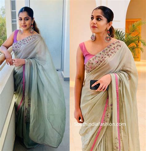 Meera Nandans Saree Look At Her Friends Wedding South India Fashion