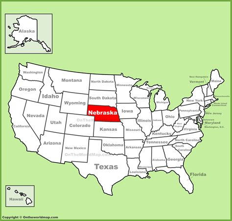 Nebraska Location On The U S Map
