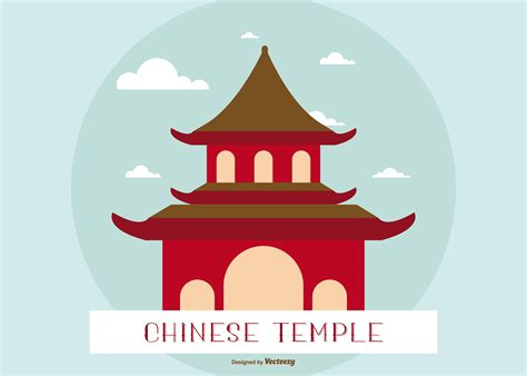 Flat Illustration Of A Chinese Templeshrine 172409 Vector Art At Vecteezy