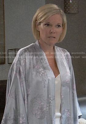 WornOnTV Avas Silver Floral Robe On General Hospital Maura West