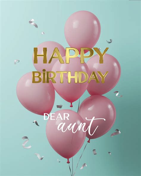 Free Happy Birthday Image For Aunt With Balloons