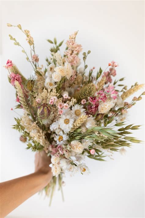 Natural Dried Flower Bouquet Inspired By Spring And Wild Meadows In A
