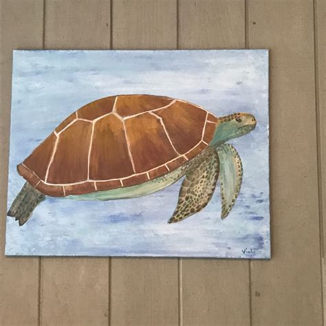 Sea Turtle Acrylic Painting Home Crafts Diy Crafts Sea Turtle