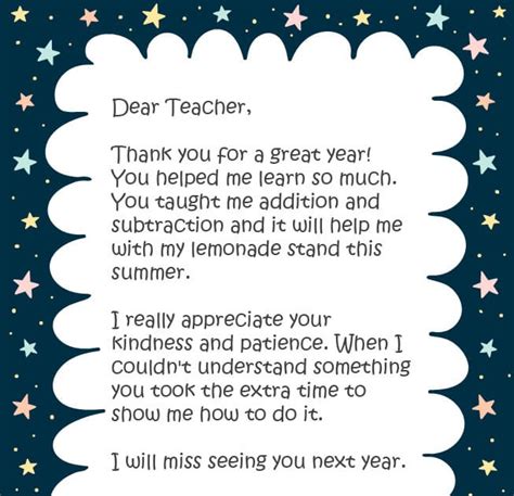 Short Thank You Letter For Teacher From Student Bmp Mayonegg