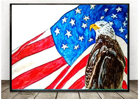 American Flag Art Original Painting 3d Art Custom Order Etsy