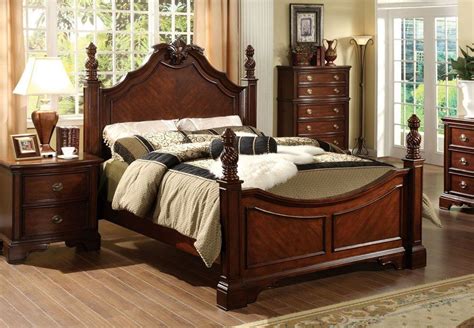 Luxury Cherry King Size Bed Set