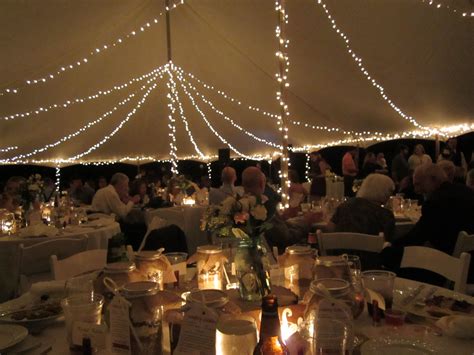 Outdoor Tent Wedding With White Christmas Lights Love The Simple White