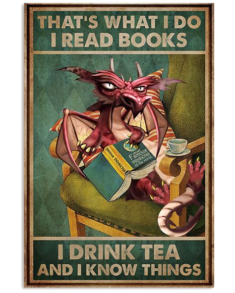 Read Books And Drink Tea Dragon Dragons Shirts Books To Read Books