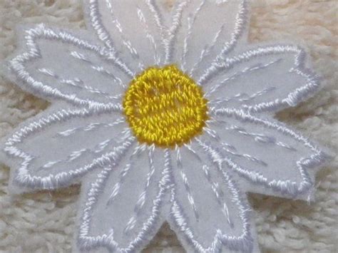 Embroidered White Daisy Iron On Patch By Orzovalentine On Etsy Bag