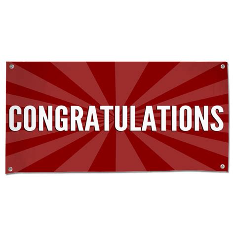 Pre Printed Congratulations Banner With Red Starburst Background Mailpix