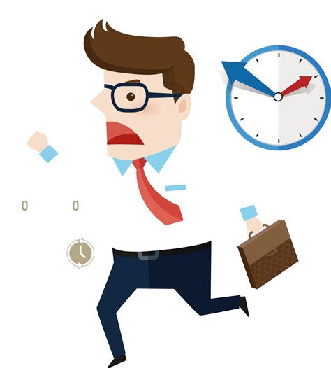 Cartoon Man Running Late For Work Png Download 17241916 Free