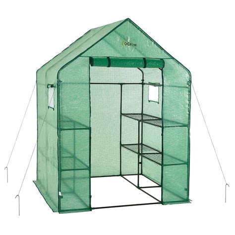 It's time to consider greenhouse village cooperative. Ogrow 56 in. W x 56 in. D Deluxe Walk-In 2 Tier 8 Shelf ...