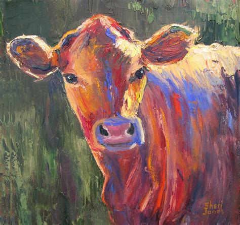Painted Cow Contemporary Cow Painting By Sheri Jones