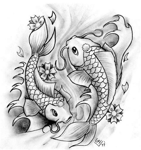 Japanese Koi Fish Tattoo Koi Fish Drawing Fish Drawings Tattoo Art