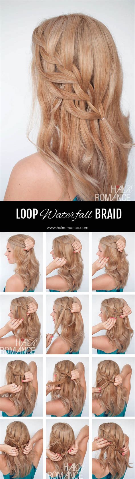 loop waterfall braid tutorial