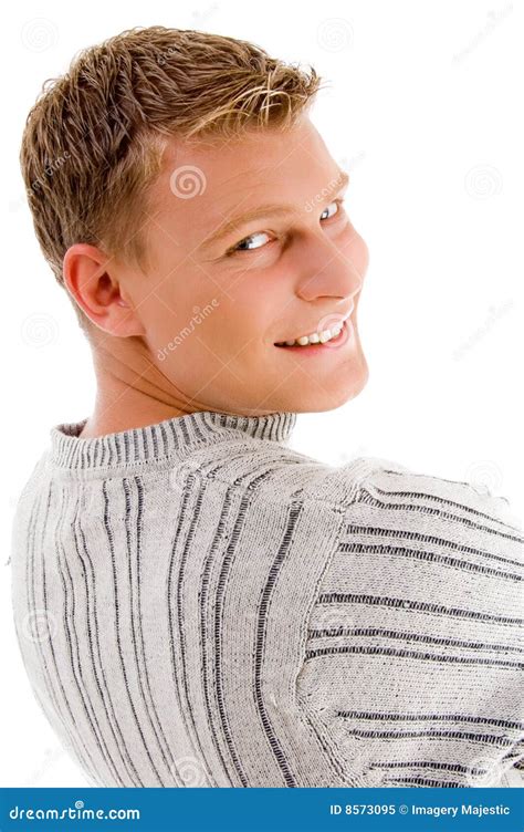 Smiling Male Looking Backward Stock Image Image Of Pose Caucasian