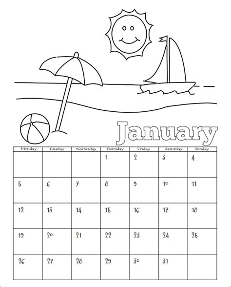 Free 14 Sample Calendar Templates For Kindergarten In Pdf