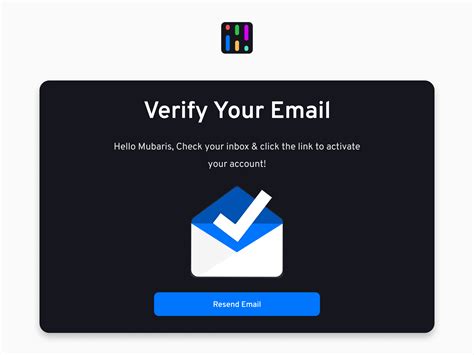 Dribbble Email Verification  By Mubaris Nk