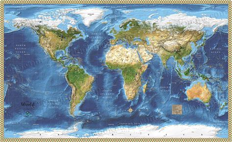 World Satellite Wall Map Detailed Map With Labels