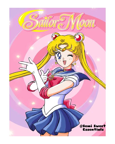 Sailor Moon Poster Printable Printable Prints Anime Sailor Etsy