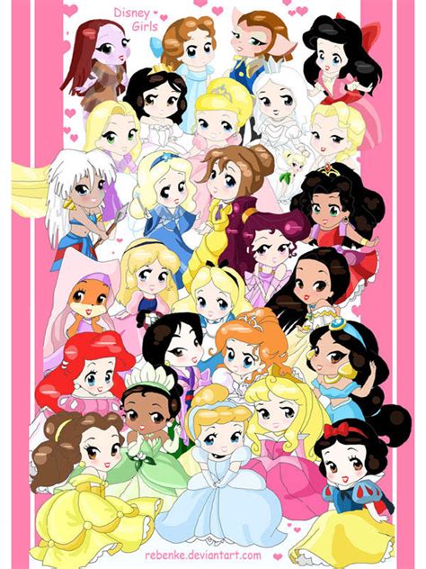 Chibi Princess Girls Disney By Rebenke On Deviantart