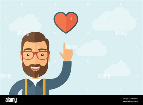 Man Pointing The Heart Icon Stock Vector Image And Art Alamy