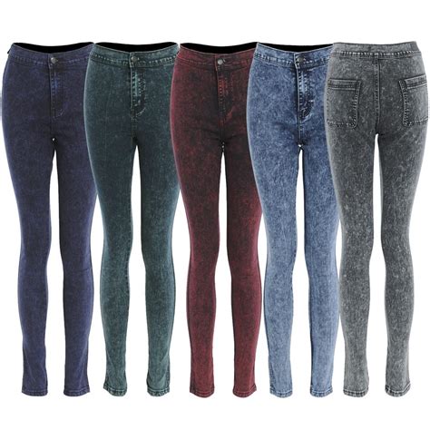 This is the size i would buy at a store. Womens Acid Wash Distressed Coloured High Waist Skinny ...