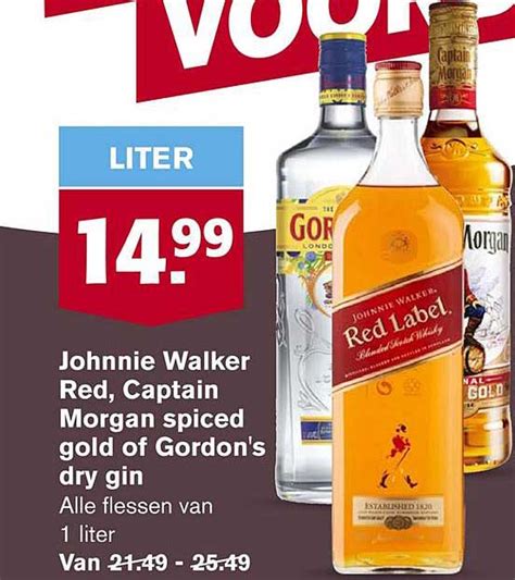 Johnnie Walker Red Captain Morgan Spiced Gold Of Gordon S Dry Gin