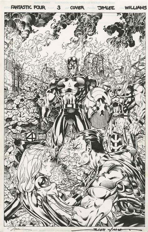 Fantastic Four 3 Cover Captain America Thor And Namor Jim Lee